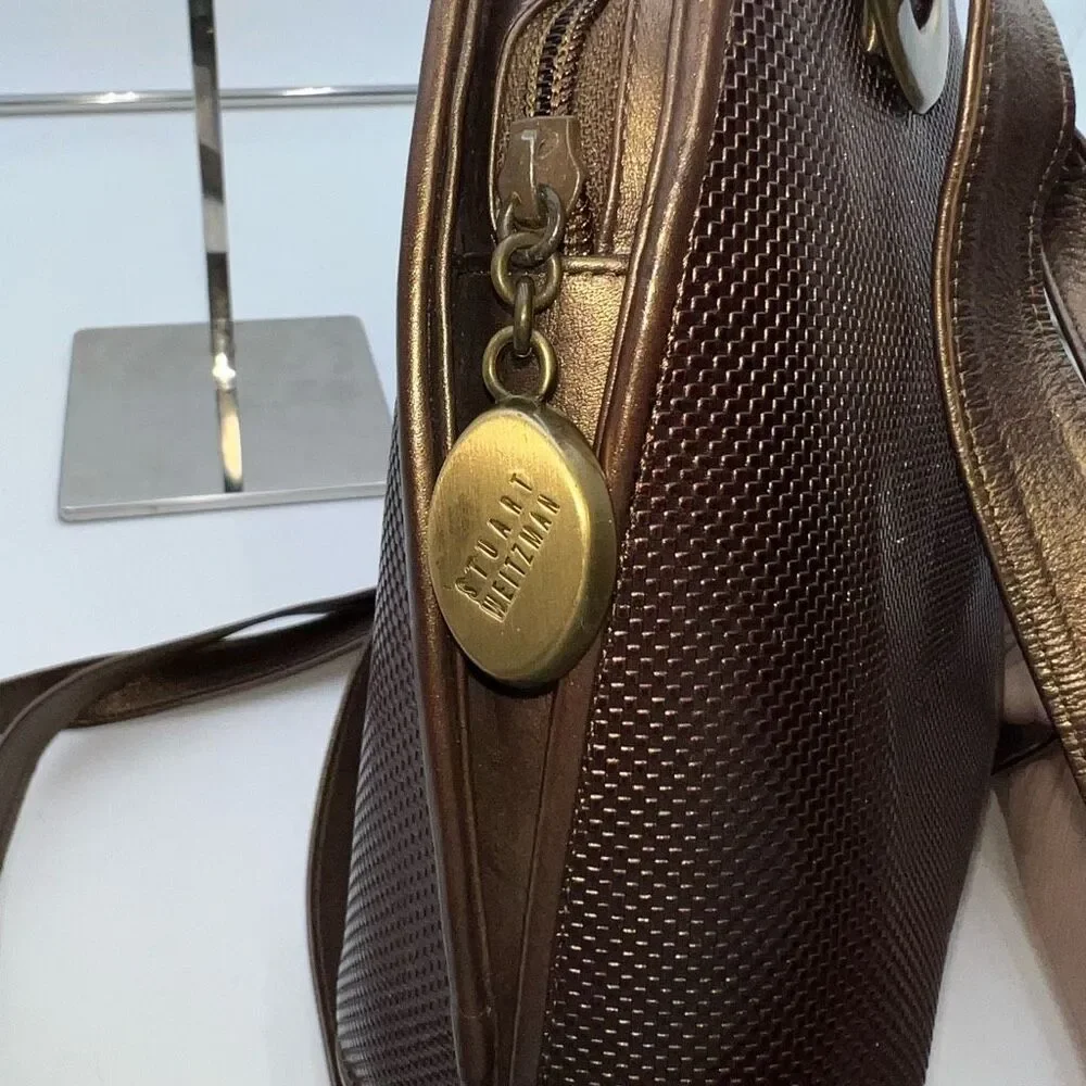 Stuart Weitzman Made in Spain Vintage Pebbled Copper Leather with Dustbag